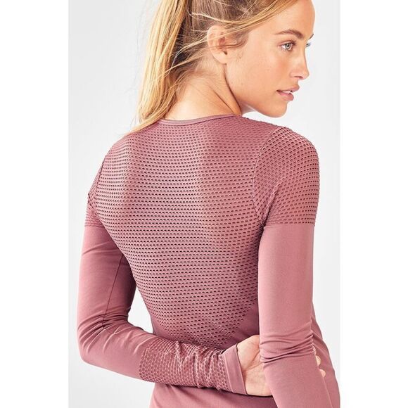 Fabletics Musetta Seamless Long-Sleeve Top In Charisma/Pink Size L - Picture 2 of 9